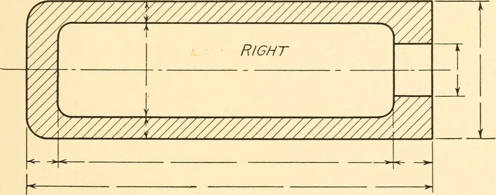 An illustration from Essentials of drafting; a text and problem book for apprentice, trade and evening technical schools, 1918, leaf 96