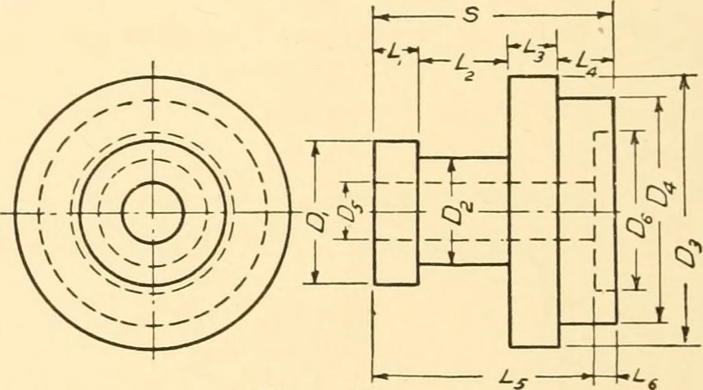 An illustration from Essentials of drafting; a text and problem book for apprentice, trade and evening technical schools, 1918, leaf 97