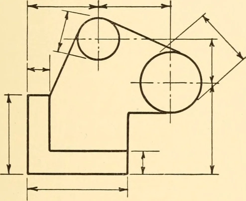 An illustration from Essentials of drafting; a text and problem book for apprentice, trade and evening technical schools, 1918, leaf 98