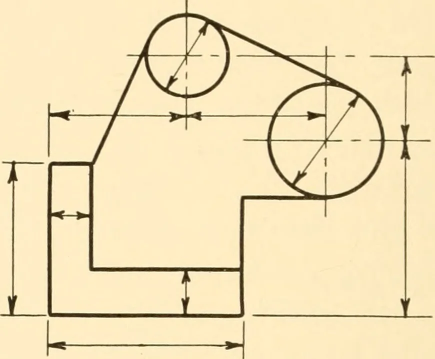 An illustration from Essentials of drafting; a text and problem book for apprentice, trade and evening technical schools, 1918, leaf 99