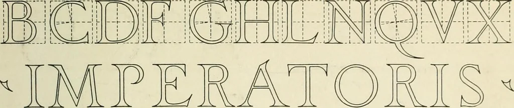 An illustration from The essentials of lettering; a manual for students and designers, 1912, leaf 17