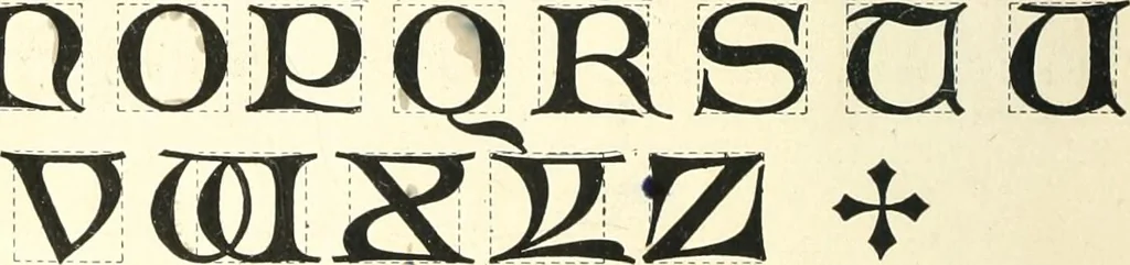 An illustration from The essentials of lettering; a manual for students and designers, 1912, leaf 58