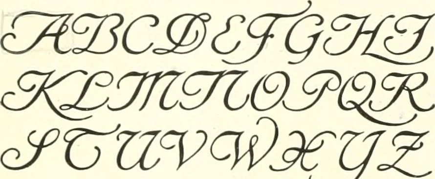 An illustration from The essentials of lettering; a manual for students and designers, 1912, leaf 70