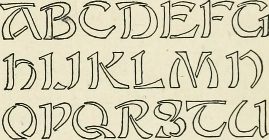 An illustration from The essentials of lettering; a manual for students and designers, 1912, leaf 71