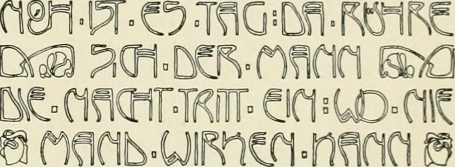 An illustration from The essentials of lettering; a manual for students and designers, 1912, leaf 77
