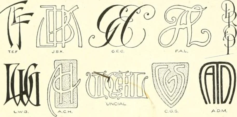 An illustration from The essentials of lettering; a manual for students and designers, 1912, leaf 88