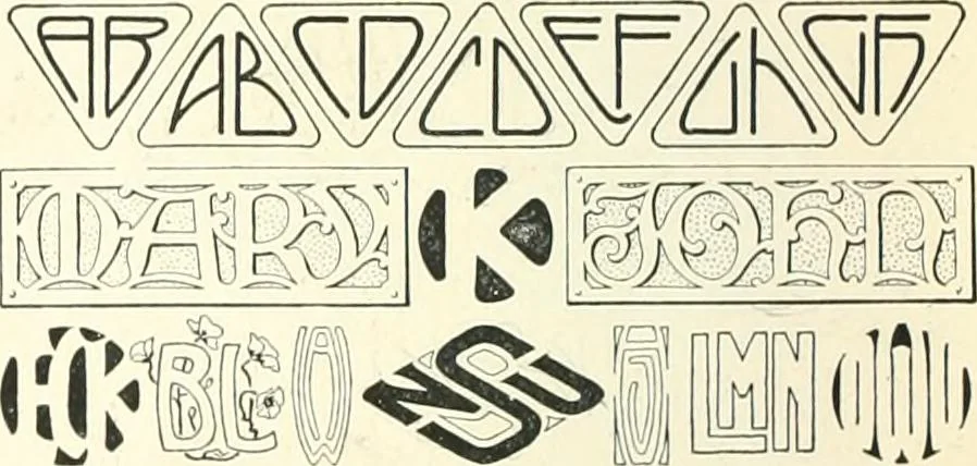An illustration from The essentials of lettering; a manual for students and designers, 1912, leaf 90