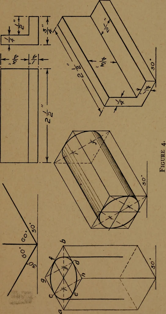 An illustration from Essentials of mechanical drawing, 1917, leaf 18
