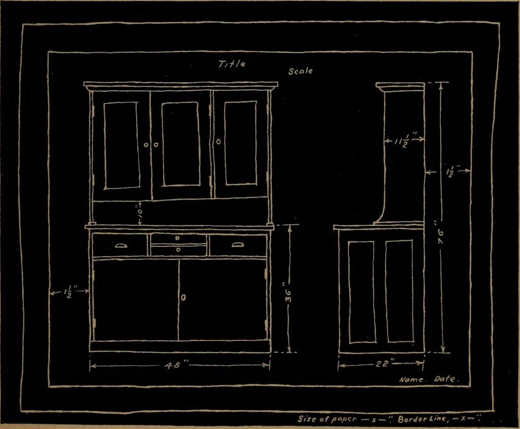 An illustration from Essentials of mechanical drawing, 1917, leaf 34