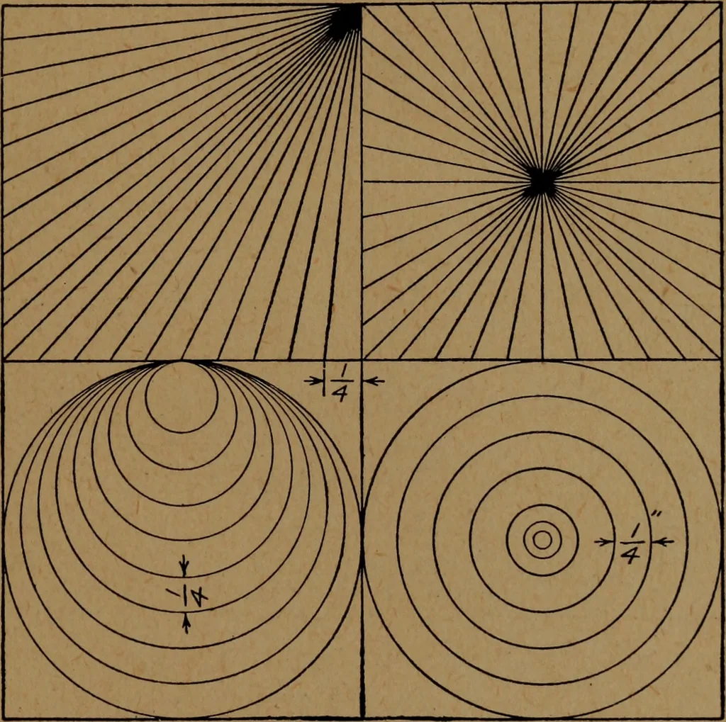 An illustration from Essentials of mechanical drawing, 1917, leaf 56