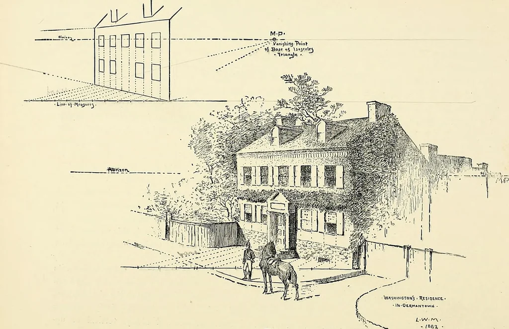 An illustration from Essentials of Perspective: With Illustrations Drawn by the Author, 1887, leaf 54