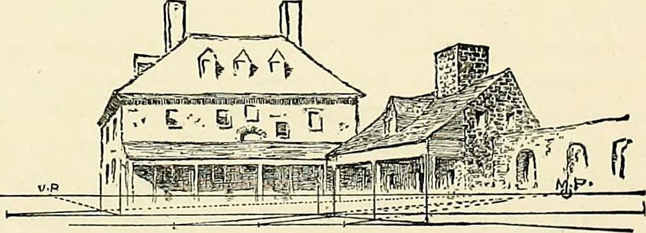 An illustration from Essentials of Perspective: With Illustrations Drawn by the Author, 1887, leaf 57