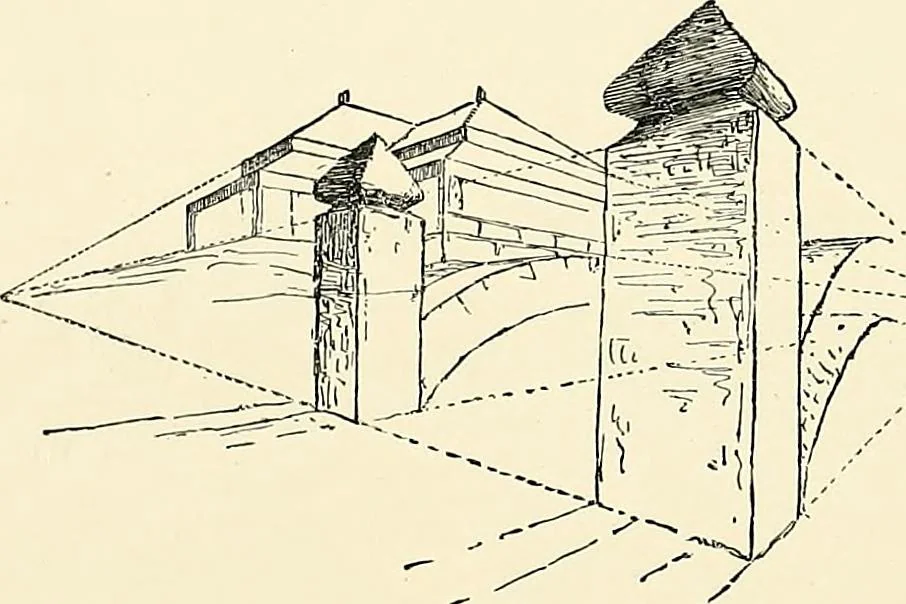 An illustration from Essentials of Perspective: With Illustrations Drawn by the Author, 1887, leaf 74