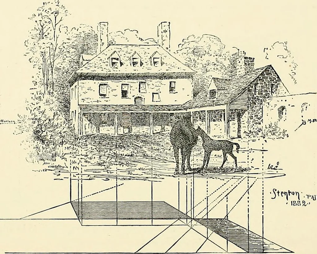 An illustration from Essentials of Perspective: With Illustrations Drawn by the Author, 1887, leaf 78
