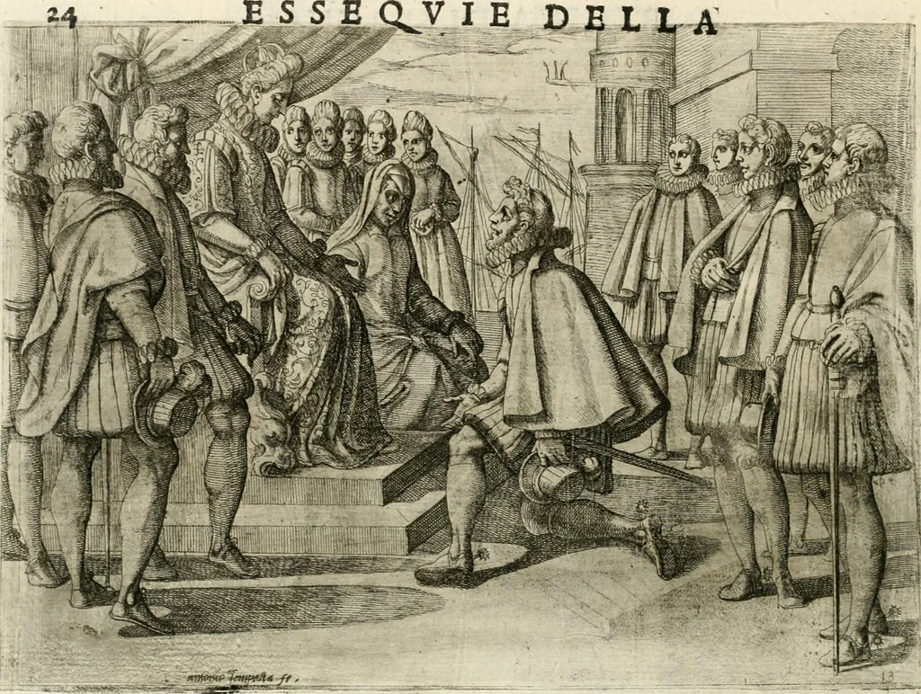An illustration from Esseqvie della Sacra Cattolica, e Real Maesta di Margherita d'Avstria regina di Spagna, : celebrate dal serenissimo don Cosimo II. gran duca di Toscana IIII, 1612, leaf 29