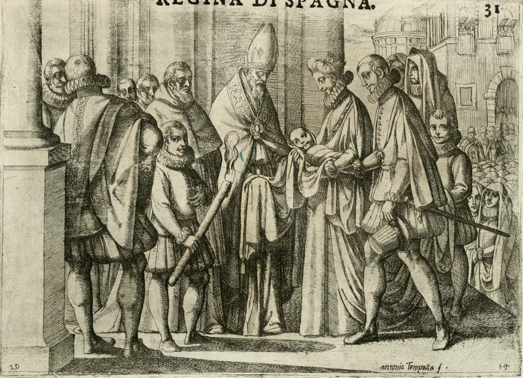 An illustration from Esseqvie della Sacra Cattolica, e Real Maesta di Margherita d'Avstria regina di Spagna, : celebrate dal serenissimo don Cosimo II. gran duca di Toscana IIII, 1612, leaf 36
