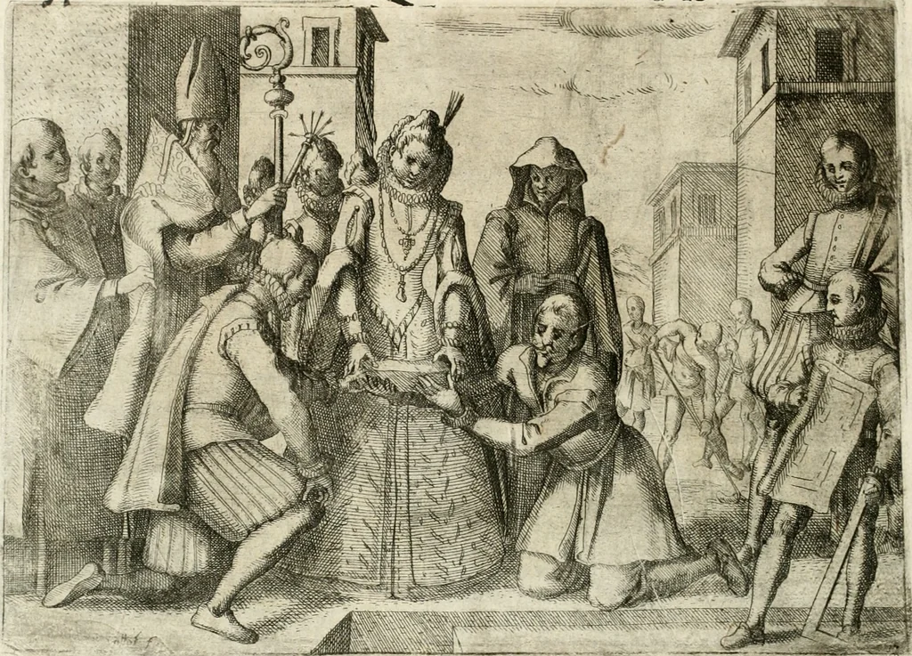 An illustration from Esseqvie della Sacra Cattolica, e Real Maesta di Margherita d'Avstria regina di Spagna, : celebrate dal serenissimo don Cosimo II. gran duca di Toscana IIII, 1612, leaf 39