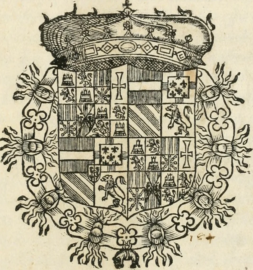 An illustration from Esseqvie della Sacra Cattolica, e Real Maesta di Margherita d'Avstria regina di Spagna, : celebrate dal serenissimo don Cosimo II. gran duca di Toscana IIII, 1612, leaf 6