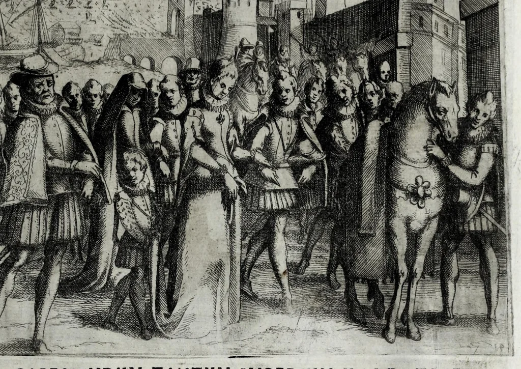 An illustration from Esseqvie della Sacra Cattolica, e Real Maesta di Margherita d'Avstria regina di Spagna : celebrate dal serenissimo don Cosimo II. gran duca di Toscana IIII, 1612, leaf 37