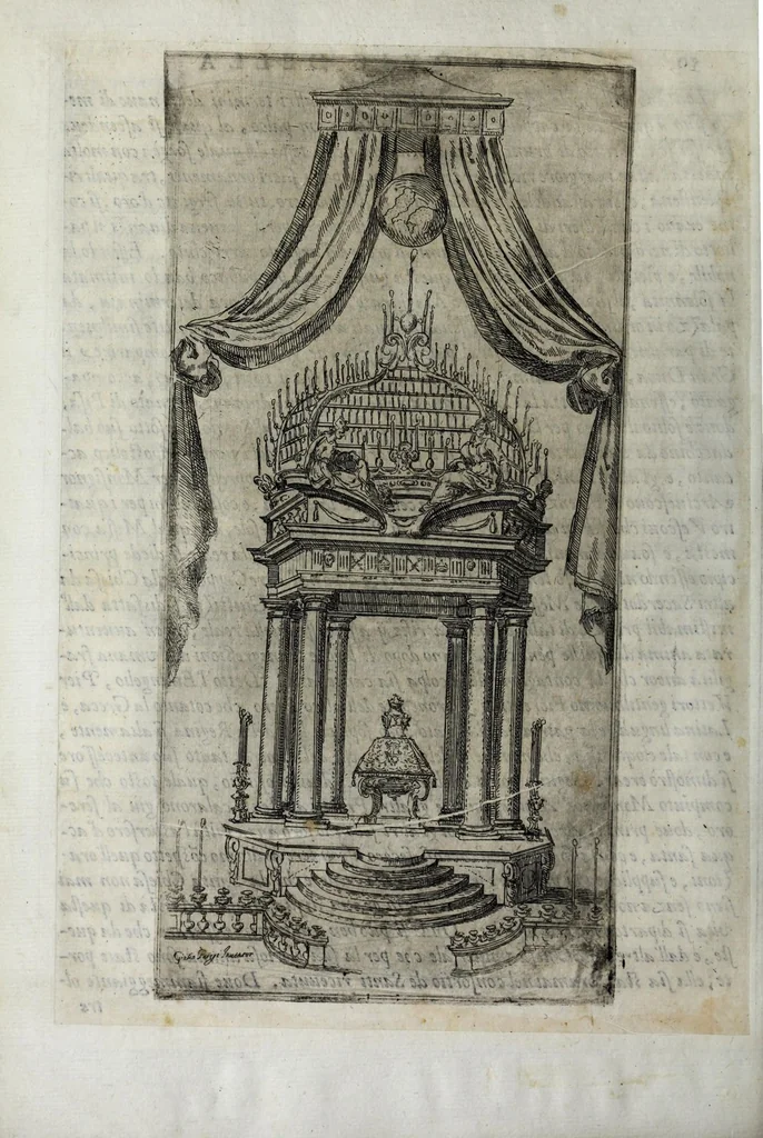 An illustration from Esseqvie della Sacra Cattolica, e Real Maesta di Margherita d'Avstria regina di Spagna : celebrate dal serenissimo don Cosimo II. gran duca di Toscana IIII, 1612, leaf 64