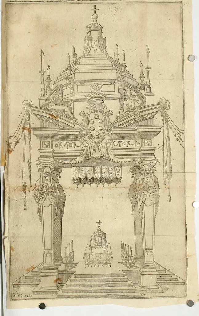 An illustration from Esseqvie del serenissimo don Francesco Medici, gran duca di Toscana II, 1587, leaf 9