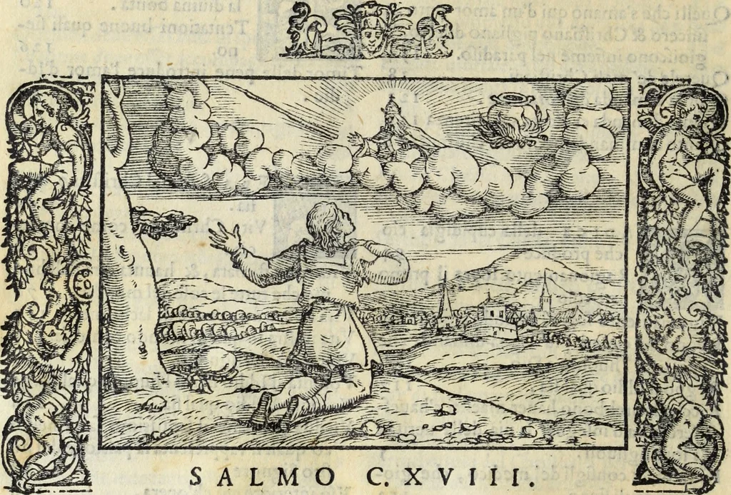 An illustration from Essercitio et ammaestramento del bvon christiano : dove si tratta de gli articoli della fede, de' diece precetti della legge, dell'Oratione, della Confessione, & della Communione, 1568, leaf 23