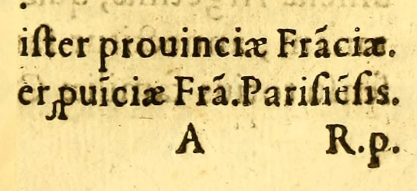 An illustration from Estatutos generles [sic] de Barcelona, para la familia Cismontana, de la orden de nuestro seraphico padre. S. Francisco : los quales por mandado de nuestro. R.P.F. Francisco Gonçaga, ministro general, fueron reformados y de nueuo recopilados,, 1585, leaf 277