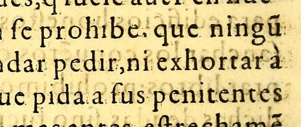 An illustration from Estatutos generles [sic] de Barcelona, para la familia Cismontana, de la orden de nuestro seraphico padre. S. Francisco : los quales por mandado de nuestro. R.P.F. Francisco Gonçaga, ministro general, fueron reformados y de nueuo recopilados,, 1585, leaf 44