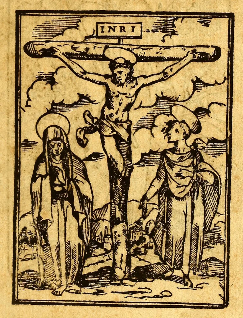 An illustration from Estatutos generles [sic] de Barcelona, para la familia Cismontana, de la orden de nuestro seraphico padre. S. Francisco : los quales por mandado de nuestro. R.P.F. Francisco Gonçaga, ministro general, fueron reformados y de nueuo recopilados,, 1585, leaf 5