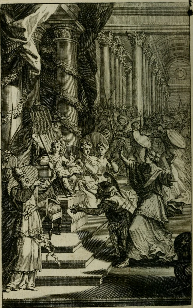 An illustration from Esther, tragedie tirée de l'Escriture sainte, 1689, leaf 131