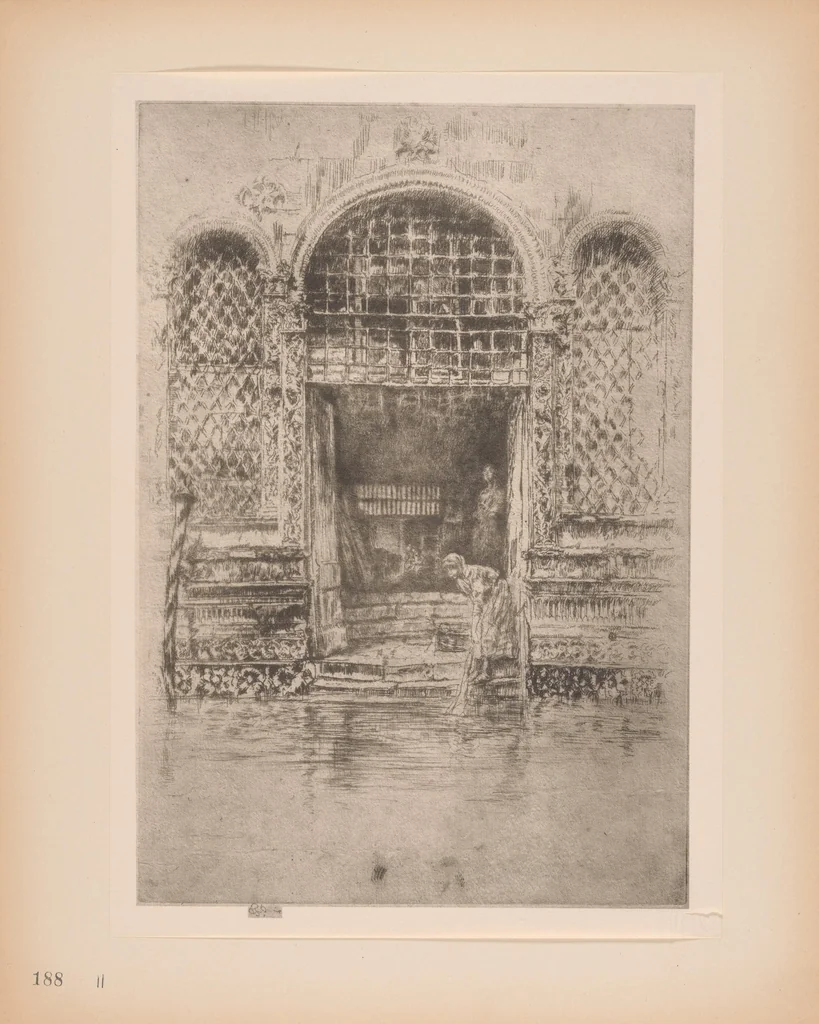 An illustration from The etched work of Whistler : illustrated by reproductions in collotype of the different states of the plates, 1910, leaf 173