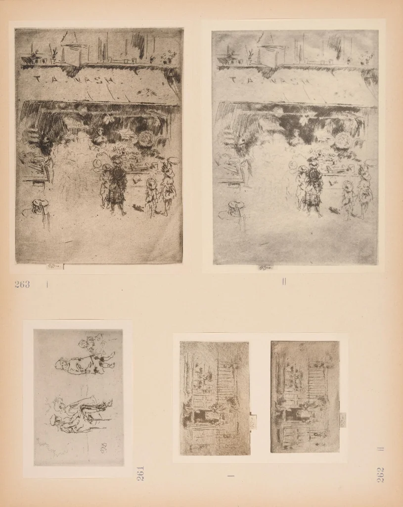 An illustration from The etched work of Whistler : illustrated by reproductions in collotype of the different states of the plates, 1910, leaf 169
