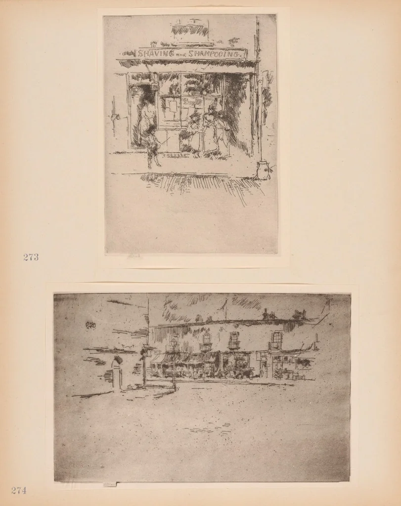 An illustration from The etched work of Whistler : illustrated by reproductions in collotype of the different states of the plates, 1910, leaf 185
