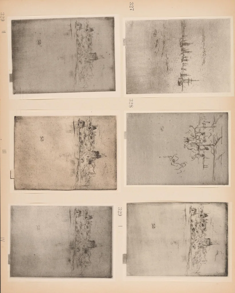 An illustration from The etched work of Whistler : illustrated by reproductions in collotype of the different states of the plates, 1910, leaf 225