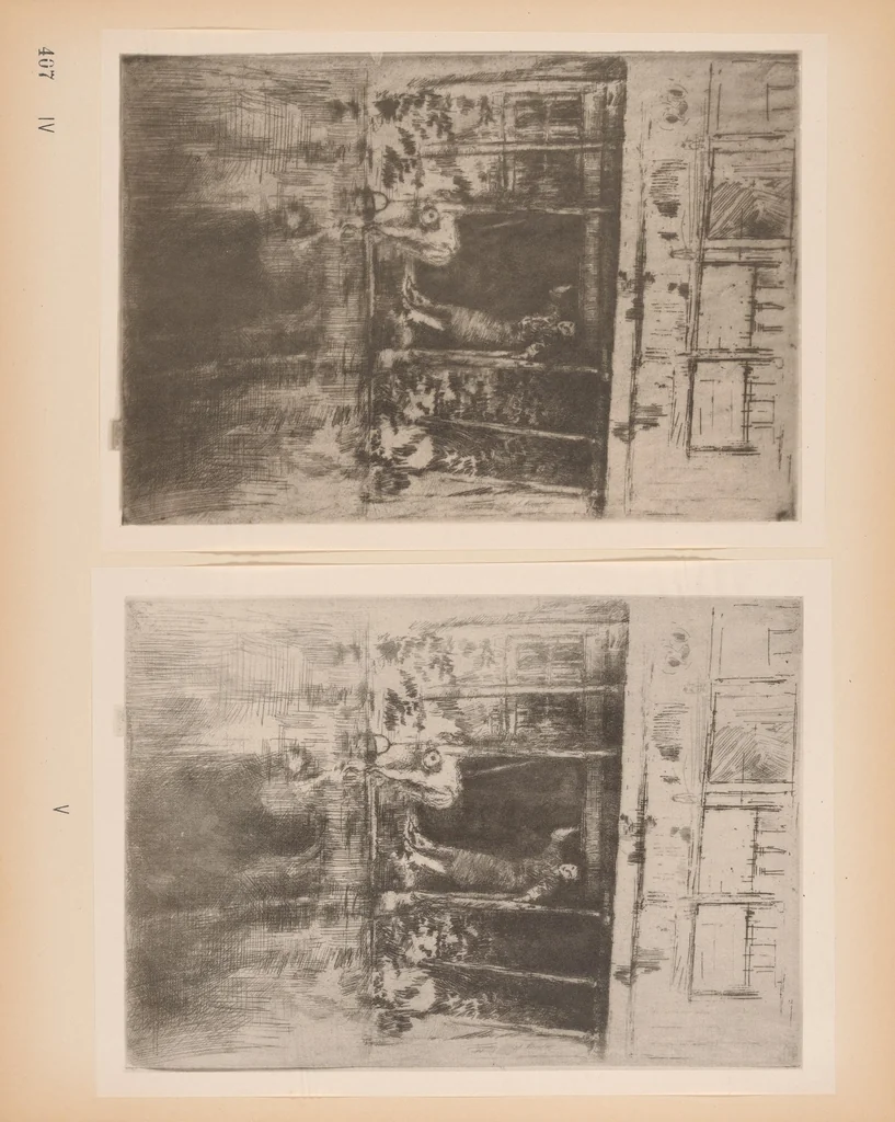 An illustration from The etched work of Whistler : illustrated by reproductions in collotype of the different states of the plates, 1910, leaf 297