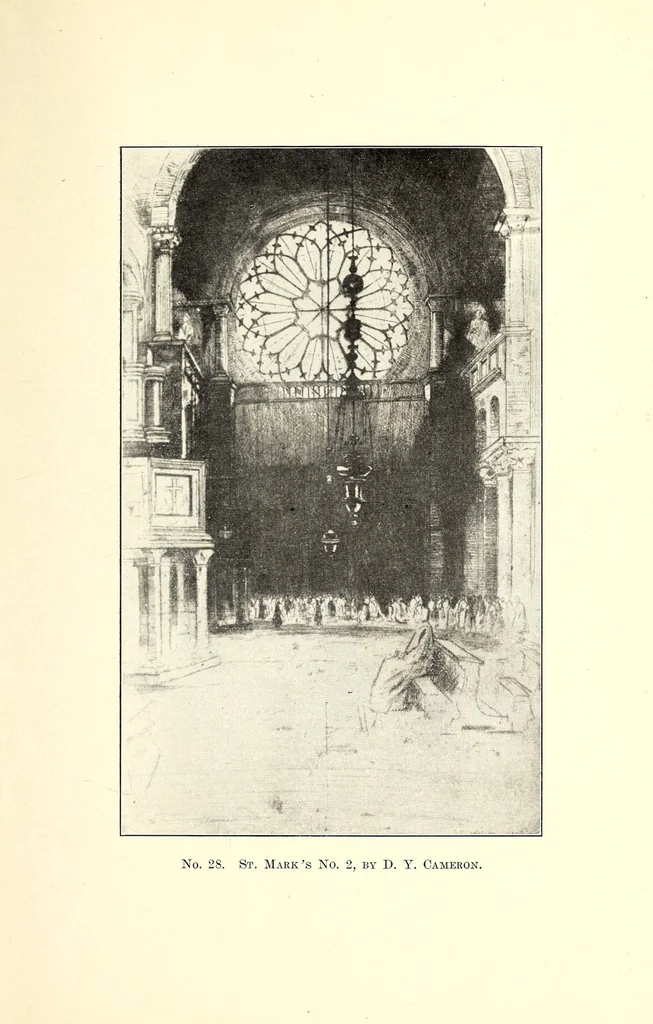 An illustration from Etchings and Drypoints : the Property of Judson S. Dutcher of Ellenville, N. Y., Whistler's "Prince's Candle Works," Two Undescribed First States; Trial Proof of "The Two Doorways"; Underscribed Trial Proof of "The Greenwich Pensioner," among Seventy-six Rare Signed Proofs and Other Whistler Items; The Only Known Copy of the First State of Zorn's "Omnibus," "The Waltz" and "The Cigarette Girl," and Other Zorn Prints;.., 1911, leaf 19