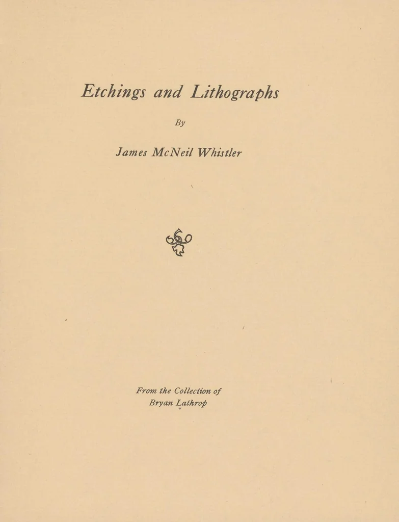 An illustration from Etchings and lithographs by James McNeill Whistler from the collection of Bryan Lathrop, 1912, leaf 3