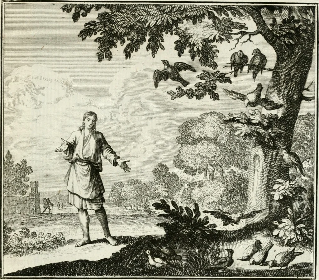 An illustration from Ethica naturalis, seu, Documenta moralia e variis rerum naturalium proprietatib[us], virtutum vitiorumq[ue] symbolicis imaginibus collecta, 1700, leaf 154
