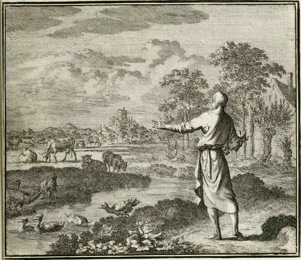 An illustration from Ethica naturalis, seu, Documenta moralia e variis rerum naturalium proprietatib[us], virtutum vitiorumq[ue] symbolicis imaginibus collecta, 1700, leaf 46