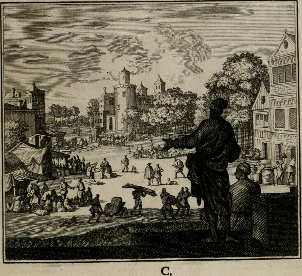 An illustration from Ethica naturalis seu Documenta moralia : e variis rerum naturalium proprietatib(us) virtutum vitiorumq(ue) symbolicis imaginibus collecta., 1700, leaf 202