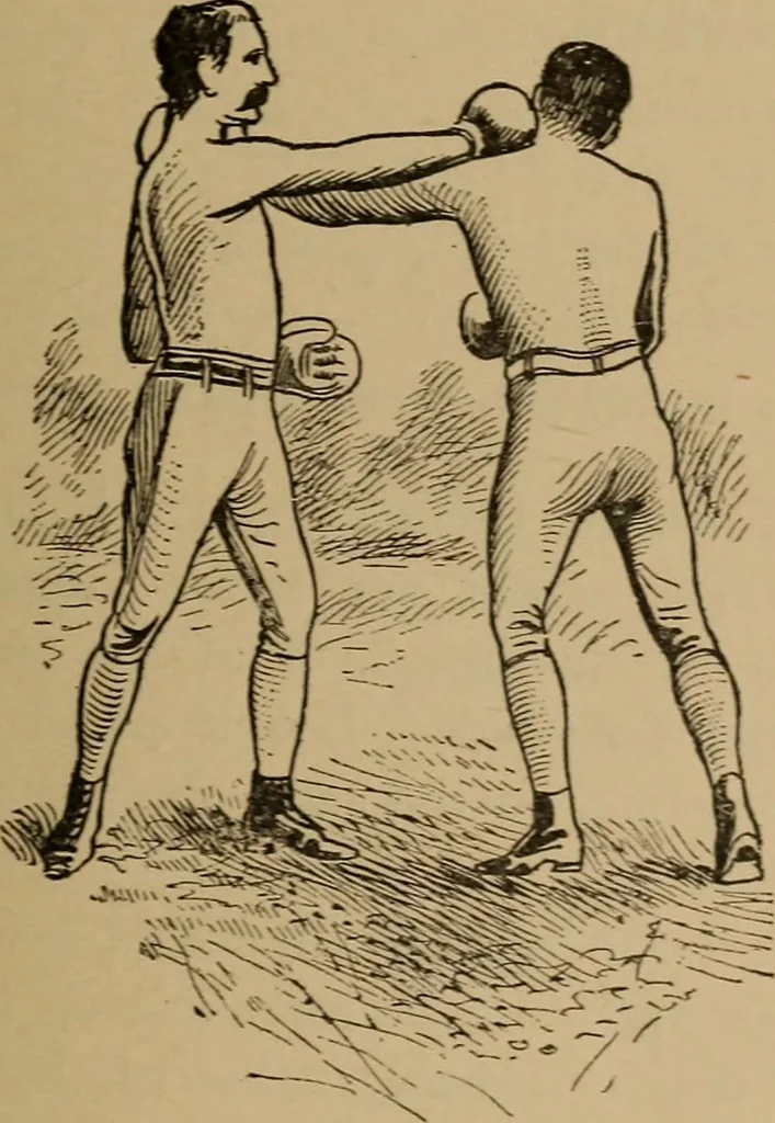 An illustration from Ethics of boxing and manly sport, 1888, leaf 105