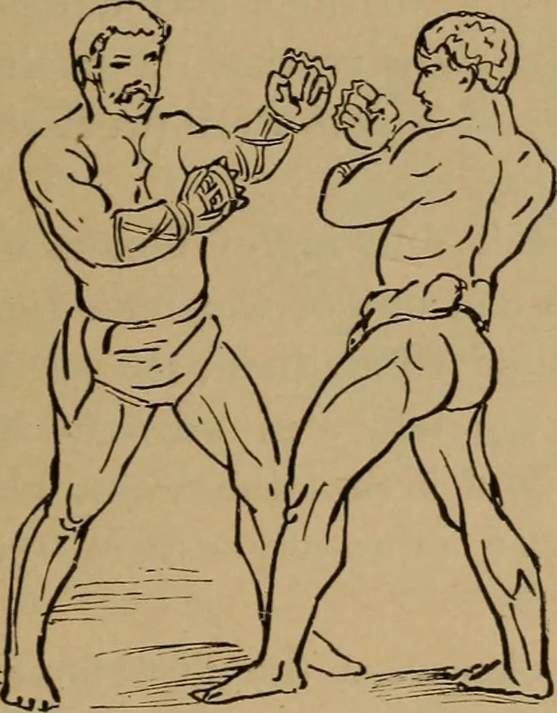 An illustration from Ethics of boxing and manly sport, 1888, leaf 37