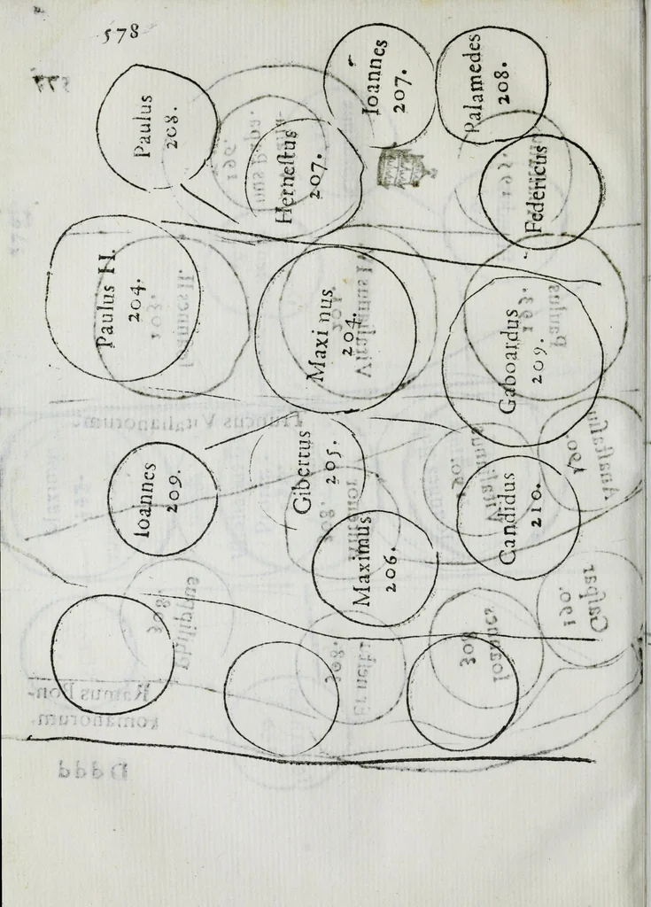 An illustration from Ethicus stylobates colossi sancti cardinalis Caroli magnalium patratoris, siue, Illustriss.mae Borromaeorum familiae elogium, 1618, leaf 596