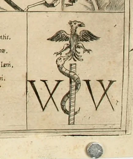 An illustration from Ethruscarum antiquitatum fragmenta : quibus vrbis Romae, aliarumque gentium primordia, mores, & res gestae indicantur, 1637, leaf 14