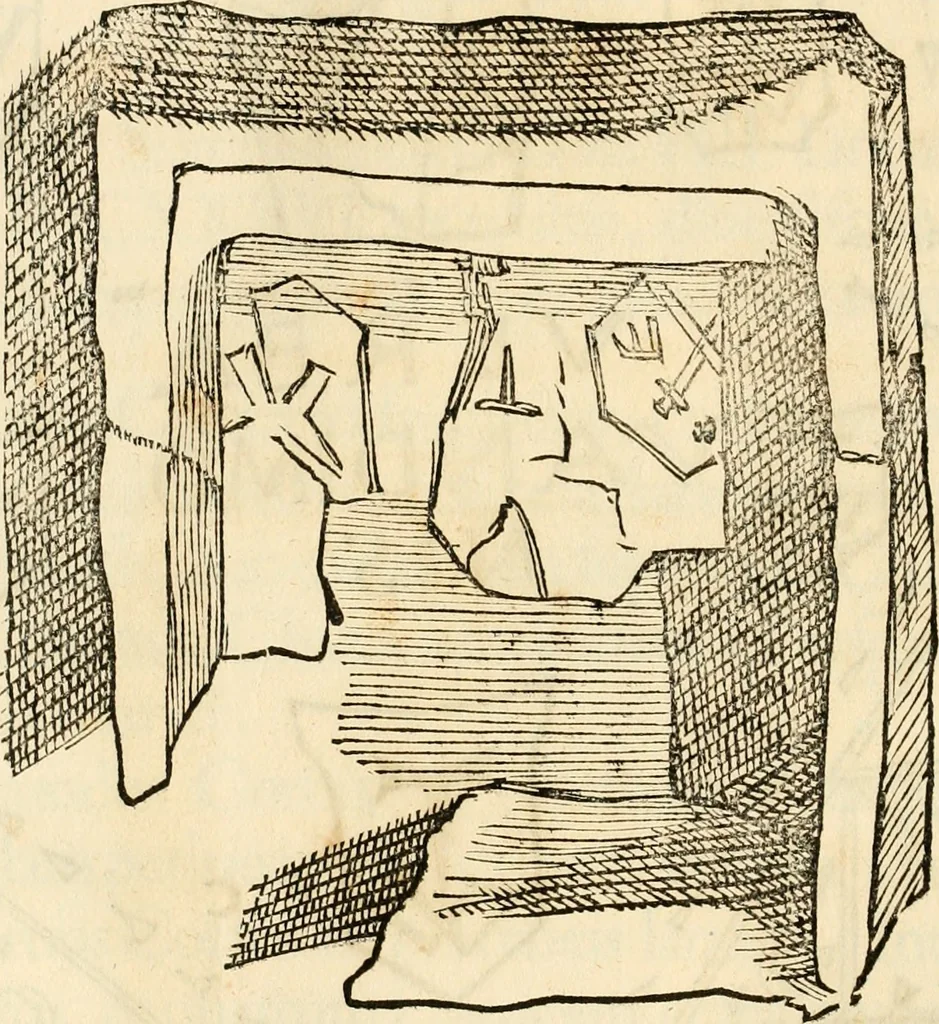 An illustration from Ethruscarum antiquitatum fragmenta : quibus vrbis Romae, aliarumque gentium primordia, mores, & res gestae indicantur, 1637, leaf 193