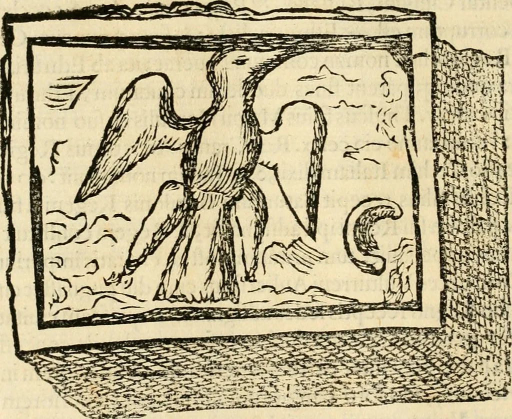 An illustration from Ethruscarum antiquitatum fragmenta : quibus vrbis Romae, aliarumque gentium primordia, mores, & res gestae indicantur, 1637, leaf 43