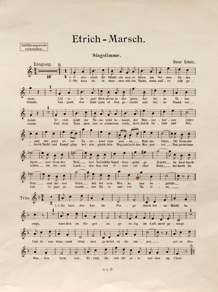 An illustration from Etrich-Marsch : (mit unterlegtem Text), 1909, leaf 3