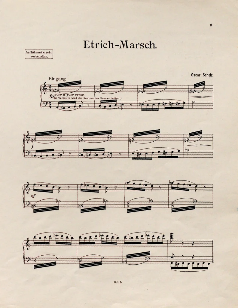 An illustration from Etrich-Marsch : (mit unterlegtem Text), 1909, leaf 5