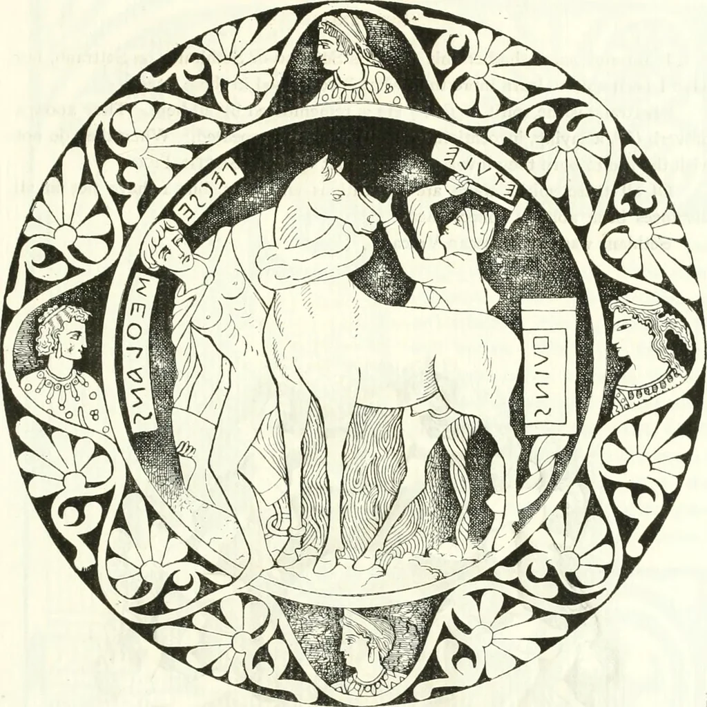 An illustration from Etruscan Roman remains in popular tradition, 1892, leaf 121