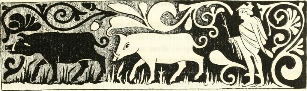 An illustration from Etruscan Roman remains in popular tradition, 1892, leaf 175